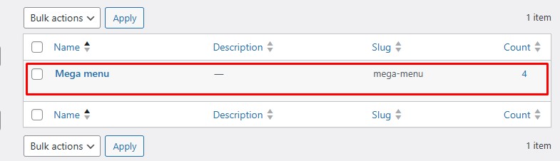 Check Mega Menu Category